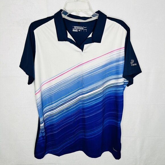 Nike Golf Tour Performance Polo Women XL Multicolor Golf Tennis Dri-Fit Logo - Picture 1 of 7